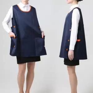 여성 조끼 앞치마 빅사이즈 단추형 요리용 여성 원피스 앞치마 작업용 미용