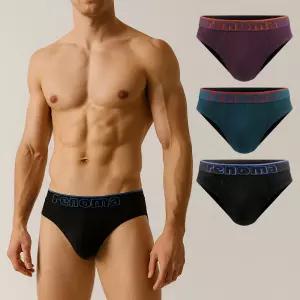 레노마 남성 코튼 스트레치 브리프 3매 #1 (그린,와인,블랙)