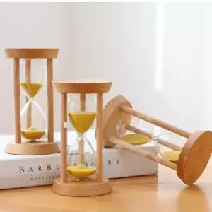 집중관리용 원목 내열유리 모래시계 색깔별 5분 10분 15분 야광표시 사우나 야외 실내 사용