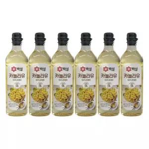 CJ제일제당 백설 카놀라유 900ml 6개 / 써클