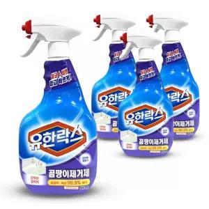 유한락스 곰팡이 제거제 스프레이 600ml 4개/청소/유한/락스/락스와세제/소독약/뿌리는/업소용/대용량/살균