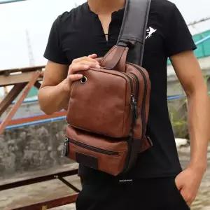 스퀘어핏 고급 레더 슬링백 OLG-122 남자크로스백 비니지스백 캐주얼백 바디백