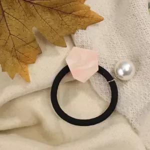 엔젤슈슈 방울 진주 자개 머리끈 핑크 헤어슈슈 방울큐빅머리끈 방울큐빅슈슈