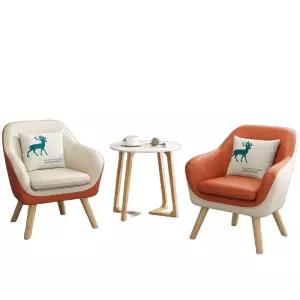 북유럽싱글소파 편안한 회의실 암체어 라운지 로비 싱글 가죽 체어 1인 사무실