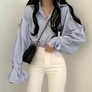 벌룬소매 스트라이프 셔츠 JSC-0011 봄옷 여름옷 가을옷 데이트룩 나들이룩