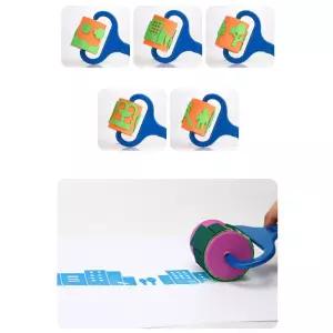 유아 미술시간 창의력 물감찍기 풍경 마을 롤러5p 상상력발달 퍼포먼스 EQ 도장 도형