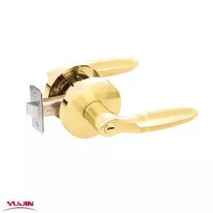 유진 6000 SB 골드 목문 방문손잡이 침실용도어부자재 DIY 레버락실문 레버락 열쇠형문 부속