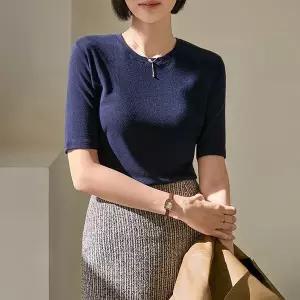 (뮬랑) M. 위클리 쫀득 5부 티셔츠 (6col)[티셔츠D1126R05]