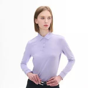 [아웃도어스/루이까스텔]여성 카라 로고 배색 프린트 솔리드 긴팔 티셔츠