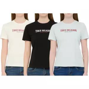 트루릴리젼 여성 반소매 티셔츠 여자 반팔티 로고 여름 면티 착용감 우수 레이어드 이너 기본티
