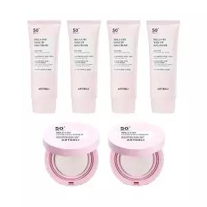 아트델리 멜라컷 톤업 선크림 50ml x4 + 선쿠션 15g x2