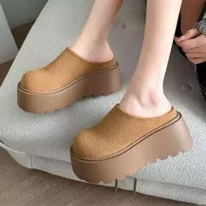 뮬 슬리퍼 플랫폼 여자 겨울 데일리 여성 블로퍼 심플 통굽 패션신발 2컬러
