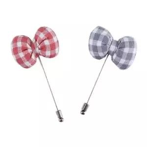 BOU24026 리본체크 부토니에 부토니에 신랑 혼주 웨딩 라르디니 단체 주문 꽃핀