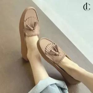 엘케이트 여성로퍼 테슬 단화 데일리 플랫슈즈 LGE221 브라운 베이지 색 여자구두 여성신발