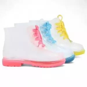 장마 갯벌체험 주말농장 어린이 투명 레인보우 장화 부츠 유아장화