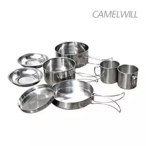 스텐 쿠커 8종세트/취사/용품/그릇/세트/스텐컵/접시/캠핑/코펠/스테인레스/냄비/식기/캠핑용/캠핑컵/미니