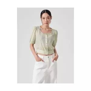 (국내매장정품) 에잇세컨즈 8SECONDS 스퀘어넥 크롭 블라우스 라이트그린 (354465MQ5L) 354465MQ5L 254088