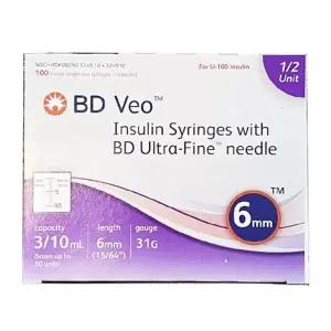 BD 인슐린주사기 Half 1/2단위 100개 31G 6mm 0.3cc 324910