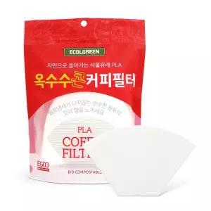 식물유래 100% 옥수수콘 커피필터 4-7인용 50매입 EG03 칼리타 국산 친환경여과지
