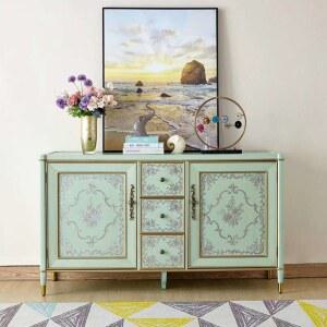 엔틱 콘솔 현관 복도 그리너리 반원형 서랍형 인테리어 가구 블랙월넛 조립식 원목 현관콘솔