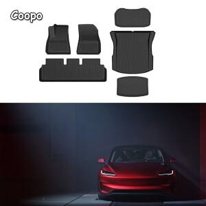 테슬라 뉴 모델 3 하이랜드 2024-2026 TPE 플로어 매트 내구성 디자인 방수 러기지 풋 패드 트렁크 액세서