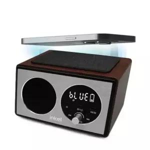 인켈정품 레트로 올인원 미니오디오 FM라디오 블루투스 스마트 무선충전 시계 알람-T1