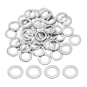 PATIKIL M8 304 스테인리스 스틸 평 와셔 50개 8mm 내경 13mm 외경 1mm 두께 나사볼트용 금속 씰링 개스킷