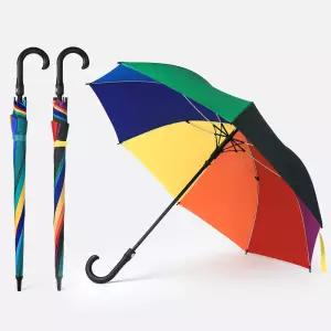 무지개 컬러 자동 장우산 원터치 패션우산 8K