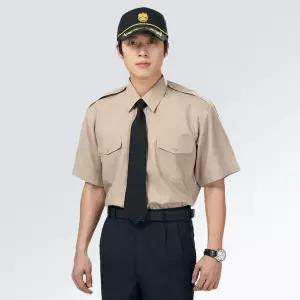 경비복 베이지 와이셔츠 반소매 반팔 경비셔츠 유앤미 단체복 HR-306-3