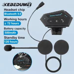 오토바이 헬멧 헤드셋 스테레오 블루투스 이어폰 무선 핸즈프리 마이크 헤드폰 음악 플레이어 오토바이 라