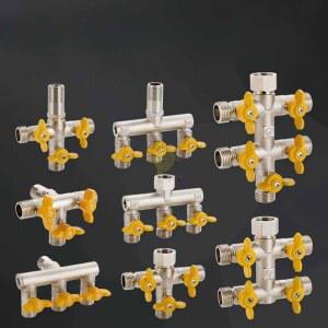 수도분배기 3구 수도꼭지 밸브 부속 레버 앵글 온수 유니온 4구 멀티 전환기 수도 A형