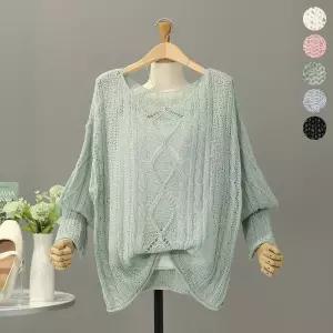 [모노시크] 피로스 피셔 꽈배기 루즈핏 니트_MNKT315