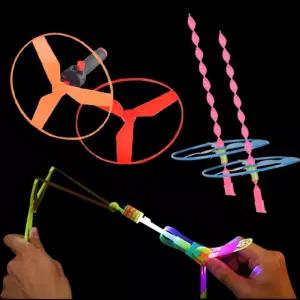 프로펠러 장난감 잠자리 플라이윙 옛날 추억의 야외 놀이 꽈배기 프로펠러 불빛 낙하산