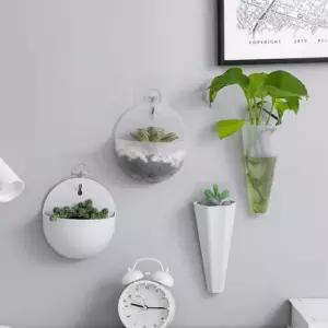 벽걸이식 화병 인테리어 북유럽 미니 빈티지 조화 투명 한송이 세트 PP