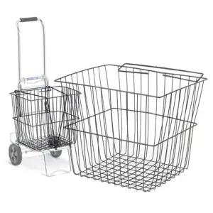 철제손수레 장바구니 핸드카트 핸드카바구니 시장쇼핑 달린 접이식 카트 마트 캐리어 손수레 바퀴 장바구니