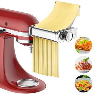 Gvode 3 in 1 파스타 부착물 Kitchenaid 스탠드 믹서 시트 롤러 스파게티 커터 ettuccine 메이커 액세서리