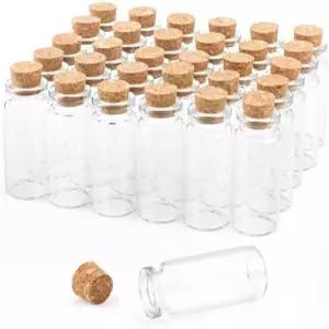 30PCS 10ml 유리병 투명 미니 빈 용기와 코르크 마개가 있는 메시지 소원 결혼식 파티 주얼리 DIY 장식