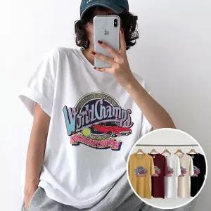 챔프 BOX 여성 오버핏 반팔 티셔츠 (5컬러) 박스티 빅사이즈