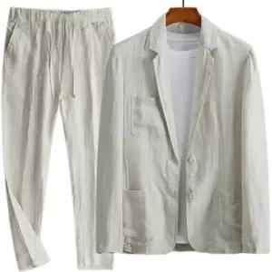 남자 린넨 정장 캐주얼 자켓 결혼식 수트 면접 세트 투피스 셋업 베이직