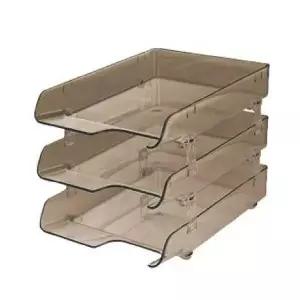 [셀러에이드](카파맥스) 크리스탈3단 서류받침 k20103 스모그/W253xD345xH253mm