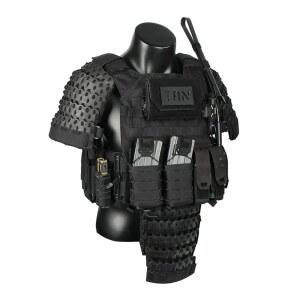 ROUASD 사무라이 갑옷 장비 세트 - 1쌍 어깨 갑옷, 브레이서 및 가랑이 보호대 500D 수제 중세 기사 방어