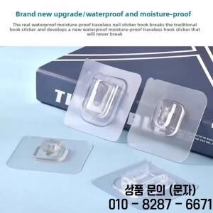 10쌍 투명 양면 접착 벽걸이 훅 키트 드릴 없이 스티커 흡입컵이 있는 욕실