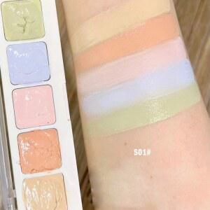 5가지 색상의 컬러 코렉터 팔레트 코렉팅 하이라이터 형성 잡티 윤곽 다크서클 얼굴 컨실러 커버