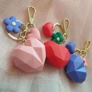 [JED] 가방 장식 열쇠고리 고리 모양 하트 플라워