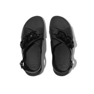 핏플랍 [루루] 여성 비즈 체인 레더 백스트랩 샌들 - 블랙 FT59K2S035 983343