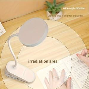 LED 플러그인 책상 램프 밝기 조절 가능 클립형 스탠드형 독서용 학습용 침실용 충전식 야간 조명 유연한