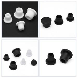 보어 6.8-15.5mm 검정/흰색 실리콘 고무 씰 홀 플러그 중공 블랭킹 엔드 캡 방진 파이프 인서트 T형 스토