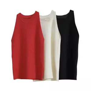 여자 니트 이너 스판 노부 슬림핏 홀터넥 조끼 봄여름 나시 편안한 BE2