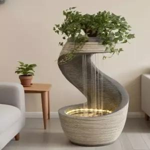 럭셔리 폭포 가습기 실내 분수대 인공 레인 커튼 거실 대형 장식