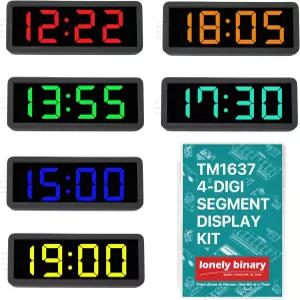 아두이노 ESP32-S3 라즈베리 파이 피코 프로젝트용 인클로저 및 필름 커버가 포함된 0.56 TM1637 4자리